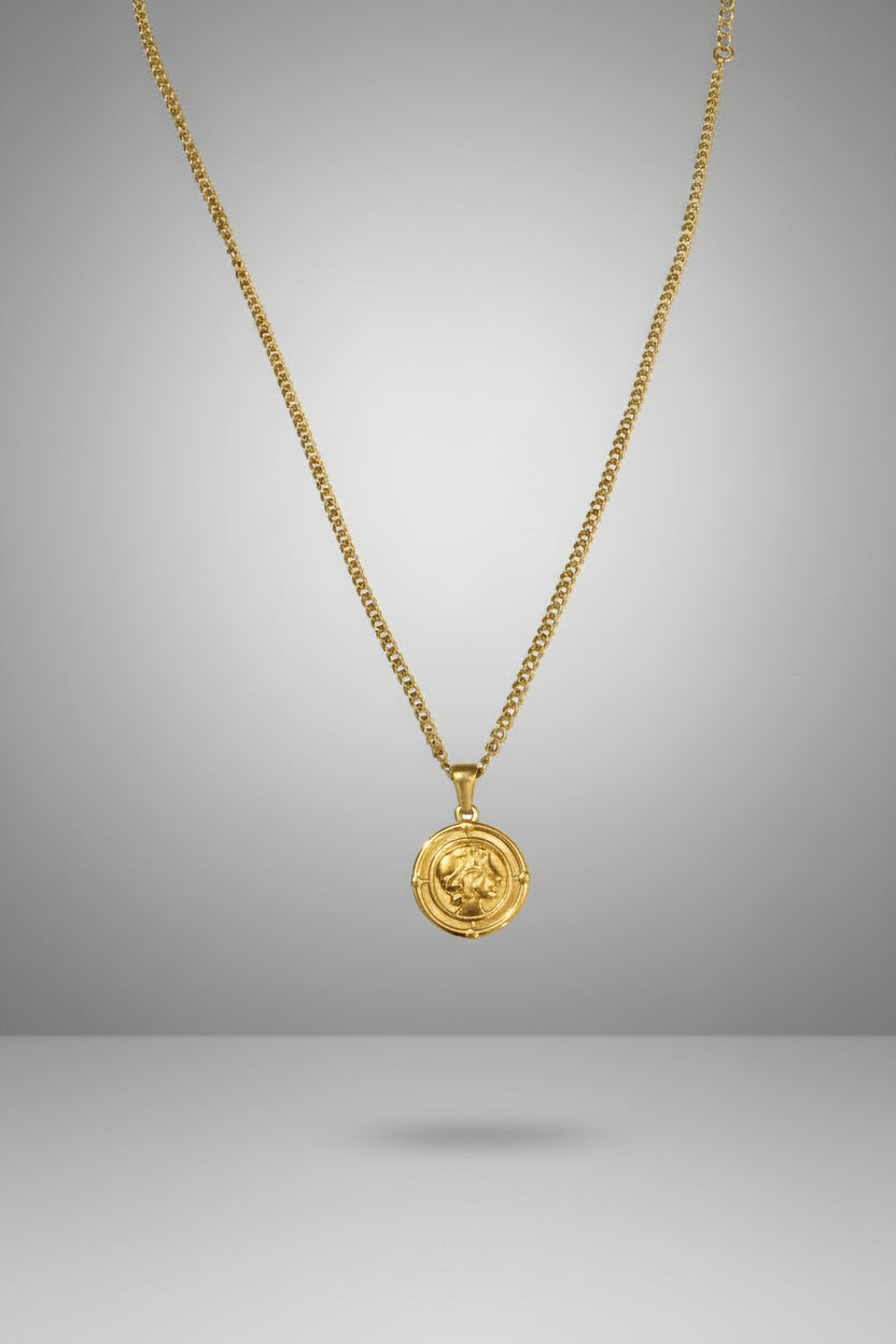 Men’s Gold Disk Necklace