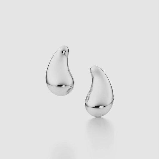 Female Silver Tear drop earrings